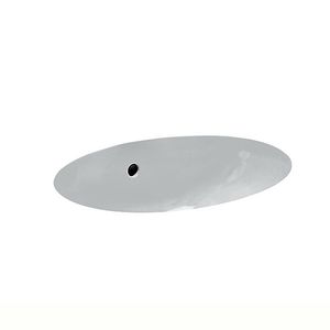Onderbouwwastafel 495x360mm z. kraangat met overloop wit