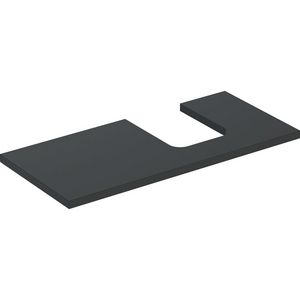 Wastafelblad voor opzetwastafel 105cm lava mat uitsparing afgerond rechts ONE