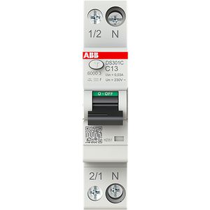 Aardlekautomaat 1P+N, C Kar. 13 A, 30ma, 6ka, Type F
