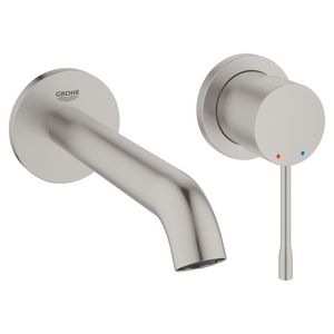 Afbouwdeel 2-gats wandmengkraan 1-hendel essence M-size 183mm supersteel (prof) excl. inbouwdeel
