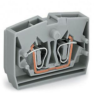 2-draads eindklem z. drukknop met bev.flens grijs VVE=100
