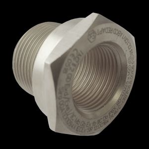 Reduceerring messing vernikkeld 1"NPT naar 1/2"NPT ATEX