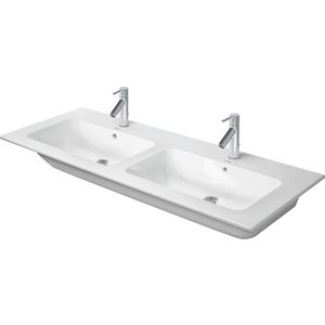 Dubbele wastafel wit hoogglans 1300mm ME by Starck