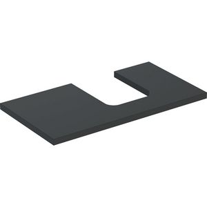 Wastafelblad voor opzetwastafel 90cm lava mat uitsparing afgerond rechts ONE