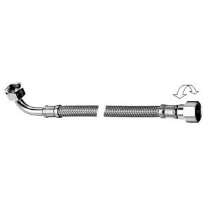 Flexibele aansluitslang CLEAN-FLEX-S 200mm 3/8" wartel x bocht 3/8" wartel chroom