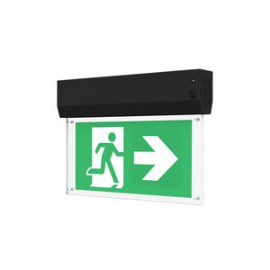 Nood uitgangsbord opbouw AT incl pictogrammen zwart