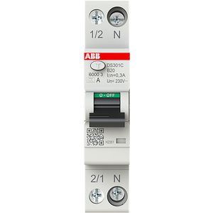 Aardlekautomaat 1P+N, B Char, 20A, 300ma, 6ka