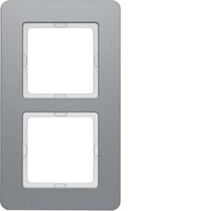 Afdekraam 2-v berker Q.7 aluminium gestraald