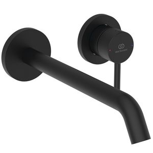 Wandmengkraan m. uitloop 220mm opbouwdelen silk black ceraline nuovo