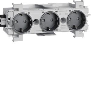 Wandcontactdoos 3-V Ecoline Wago frontmontage zwart