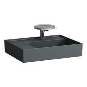 Wastafel met afleg links met verborgen afvoer Grap. matt H8103357581111