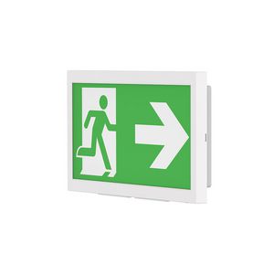 Nood uitgangsbord muurmontage AT incl. pictogrammen wit