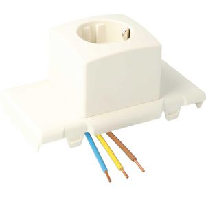 Montagedeksel met enkelvoudige wandcontactdoos creme  tbv universele lasdoos BK1619