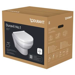 Wandcloset #257509  combipack DuraStyle Basic verkort 48cm rimless incl. softclose zitting rvs scharnier