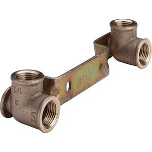 Gemini Dubbele Muurplaat 1/2x1/2x150 brons/blank VVE=25