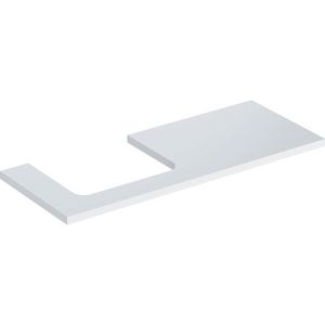 Wastafelblad voor opzetwastafel 120cm wit hoogglans uitsparing rechthoekig links ONE