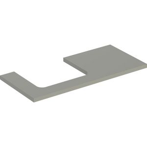 Wastafelblad voor opzetwastafel 75cm greige mat uitsparing rechthoekig gecentreerd ONE