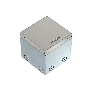 Vloerdoos met 2-v VDE-contactdoos 140x140x110 rvs