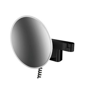 Evo scheerspiegel LED diam209mm 2-armig snoer 3x vergr zwart