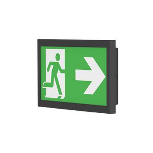Nood uitgangsbord muurmontage AT Incl. pictogrammen zwart