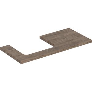 Wastafelblad voor opzetwastafel 75cm noten hickory uitsparing rechthoekig gecentreerd ONE