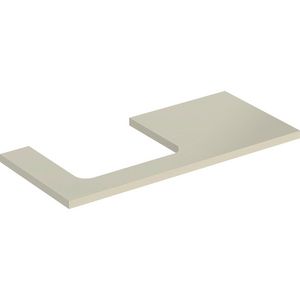 Wastafelblad voor opzetwastafel 75cm zandgrijs hoogglans uitsparing rechthoekig gecentreerd ONE