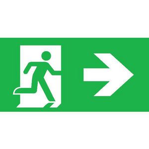 Pictogram noodverlichting inlegvel rechtsn7010