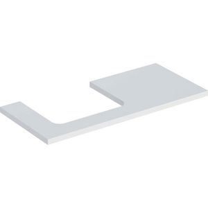 Wastafelblad voor opzetwastafel 75cm mat wit uitsparing rechthoekig gecentreerd ONE