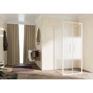 Draaideur 2-del. RIGA 2B 660-690x2000mm Rose-1 motief profiel matwit