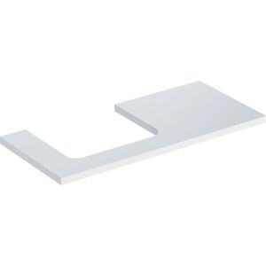 Wastafelblad voor opzetwastafel 75cm wit hoogglans uitsparing rechthoekig gecentreerd ONE