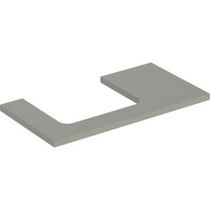 Wastafelblad voor opzetwastafel 75cm greige mat uitsparing rechthoekig gecentreerd ONE