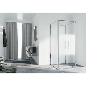 Draaideur 2-del. RIGA 2B 660-690x2000mm Rose-1 motief profiel chroom