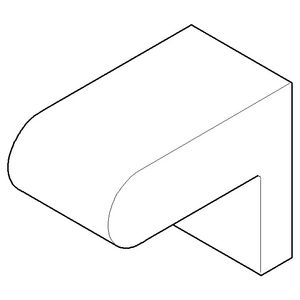 Houder voor badgreep rechts 40x60x73mm chr geb