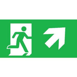 Pictogram noodverlichting uitgang trap op rechts