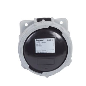 Inbouw Wandcontactdoos 500V 63A 3P+A IP67 kunstst. zwart P17