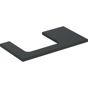 Wastafelblad voor opzetwastafel 75cm lava mat uitsparing rechthoekig gecentreerd ONE