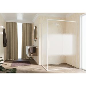 Zijwand RIGA F2P rechts 875-890x2000mm Rose-1 Motief profiel matwit