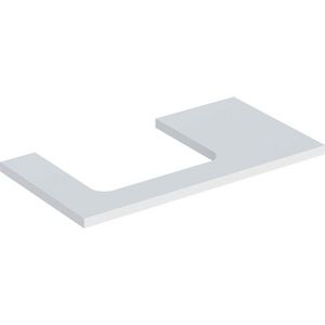 Wastafelblad voor opzetwastafel 75cm mat wit uitsparing rechthoekig gecentreerd ONE