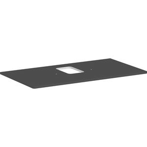 Console / wastafelblad 980x550mm Diamond Matt Grey met middenuitsparing tbv waskom met kraangat Xelu Q 54121910