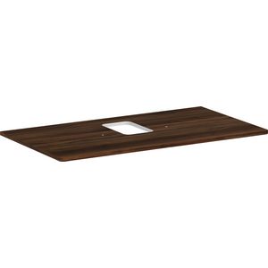 Console / wastafelblad 980x550mm Dark Walnut met middenuitsparing tbv waskom met kraangat Xelu Q 54121630