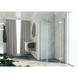 Draaideur NH -A/G  tbv zijwand  95 links verst.920-940x2000mm helder glas profielkleur matchroom