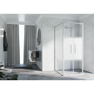 Draaideur 2-del. RIGA 2B 660-690x2000mm Rose-1 motief profiel matchroom