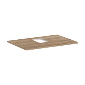 Console / wastafelblad 780x550mm Natural Oak met middenuitsparing tbv waskom met kraangat Xelu Q 54120230