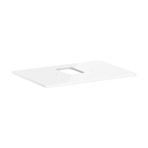Console / wastafelblad 780x550mm High Gloss White met middenuitsparing tbv waskom met kraangat Xelu Q 54120050