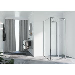 Draaideur 2-del. RIGA 2B 660-690x2000mm helder glas profiel chroom