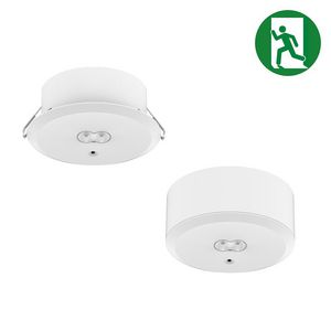 Noodverlichting Downlight 3W ø140mm auto test wit