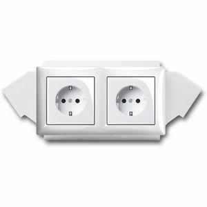 Wandcontactdoos 2v + doos uni + gst SI-B