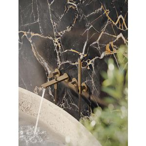 Afbouwdeel 3-gats inbouw badkraan handdouche Cubic Cut greep brushed bronze Citterio-C