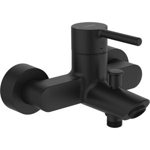 Bad/douchemengkraan, Eengreeps, brass, Mat zwart, 154 mm
