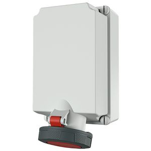 Wandcontactdoos 63A 5-polig  6H 400V IP67 5519A